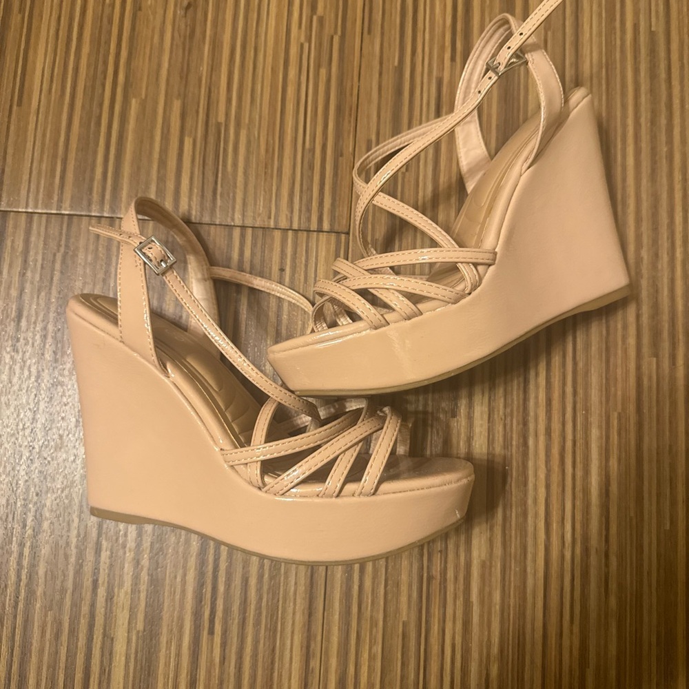 Nude Platform Wedges